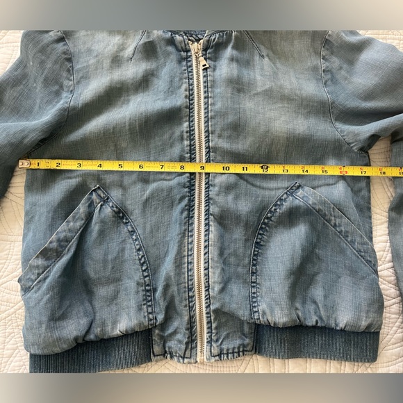 Cloth and stone zip up light and soft jean jacket - Picture 5 of 9